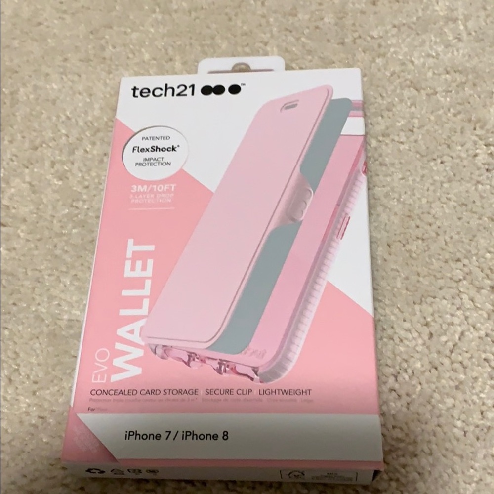 iPhone 7/8 tech 21 phone case EVO wallet